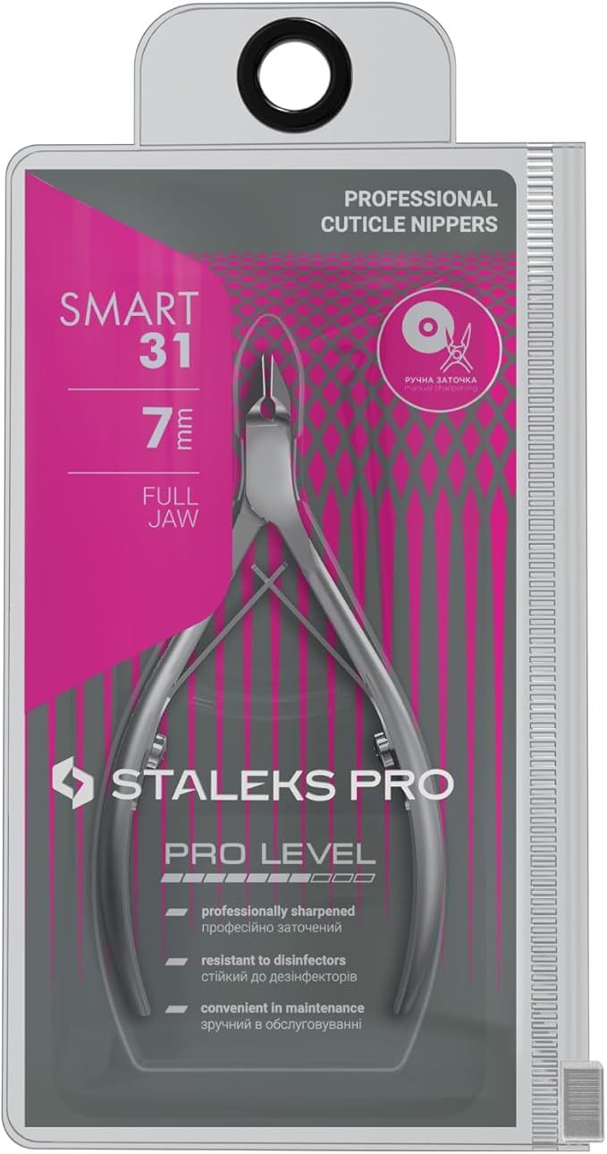 Staleks Pro SMART 31 Cuticle Nippers – 7mm Blade Cuticle Trimmer – Sharp & Durable Stainless Steel – Professional Manicure Tool