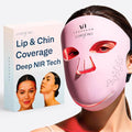 VogueNow LED Light Therapy Mask - FDA-Cleared Device for Wrinkles & Acne - Red Light Therapy for Face with Chin & Lip Coverage - Red, Blue & Near Infrared Facial Skincare - Mothers Day Gifts for Mom