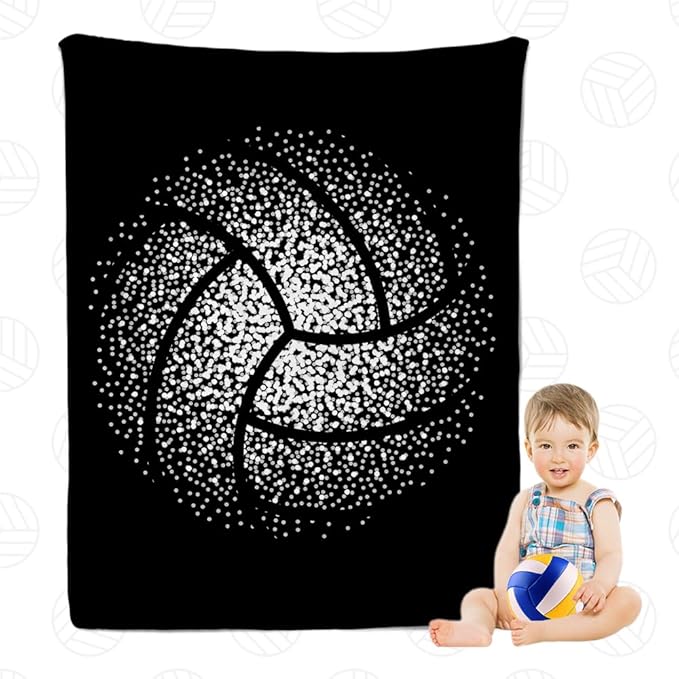Volleyball Blanket Gift for Boy Girl, Volley Ball Sport Throw Lightweight Super Soft Cozy Blanket for Bedroom Living Room, Volleyball Gifts for Player, Athlete, Coach, Team 50"x40"for Kids