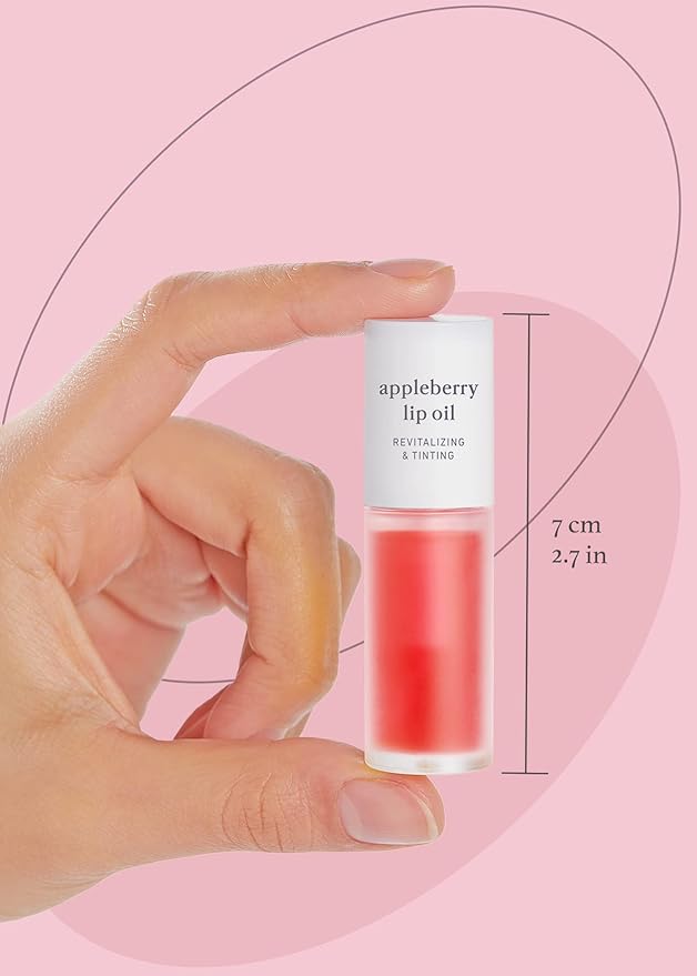 NOONI Vegan Appleseed Lip Oil Set - Appleberry & Applecherry & Appleplum | Long-Lasting, Moisturizing, Plumping, Revitalizing for Dry Lips, Waterproof, No Peel Off, 0.12 FL Oz x 3ea