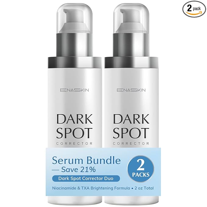 EnaSkin Dark Spot Remover Face & Body Serum: Age Spot Sun Spot Freckles Melasma Brown Spot - Advanced Formula with Niacinamide for Women and Men 1.0 Fl Oz (Pack of 2)
