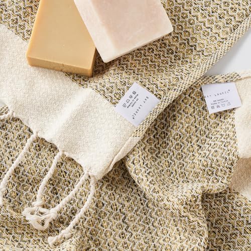 BAY LAUREL Turkish Hand Towel – Pack of 2 | Soft & Absorbent Decorative Towels for Bathroom, Hand, Face, Hair, Gym, Yoga, SPA, Kitchen & Tea | Boho Decor (Yellow, Diamond 15x26 Inches (Set of 2) - Image 2