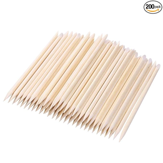 BTYMS 300 Count Orange Wood Stick 4.5 inch Cuticle Pusher Remover Orangewood Cuticle Sticks Nail Art Manicure Pedicure Sticks Orange Sticks for Nails