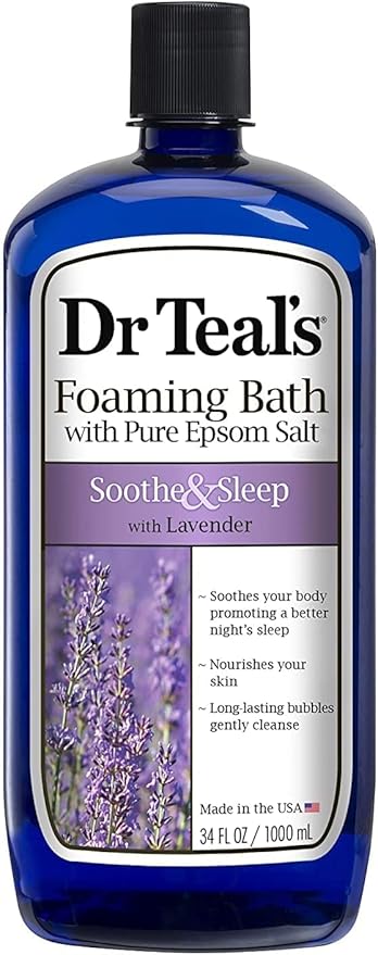 Dr. Teal's Foaming Bath Variety Gift Set (2 Pack, 34oz Ea.) - Soothe & Sleep Lavender, Moisturizing Shea Butter & Almond Oil - Essential Oils Blended with Pure Epsom Salt Ease Pain & Relieve Stress