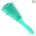 Detangling Brush for Afro America/African Hair Textured 3a to 4c, Knots Detangler Scalp Massage Comb for Women (Green, 3 Count)