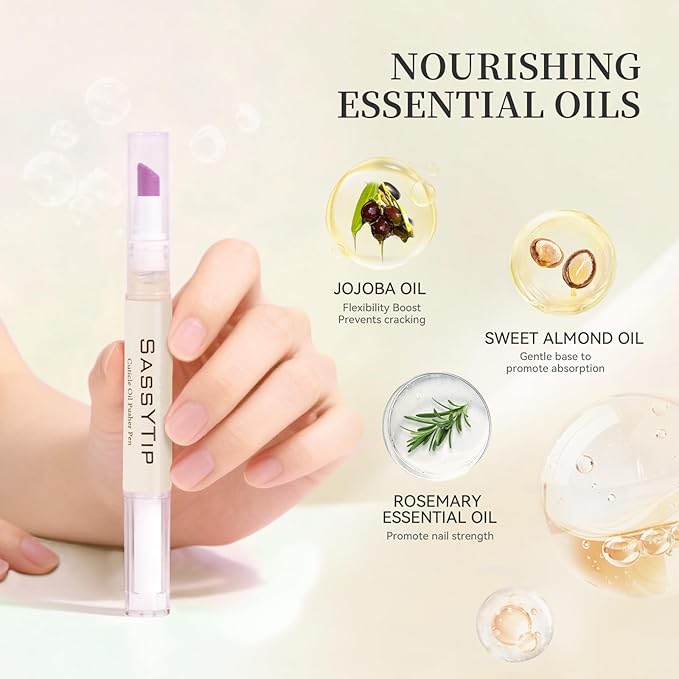 Ceramic Cuticle Pusher & Oil Pen + Cuticle Remover Gel – Gentle Nail Care Kit, 2ml Scent-Free Nourishing Oil, 1 fl. oz with Jojoba Oil & Vitamin E for Dry, Damaged Nails (Beige&Gel)