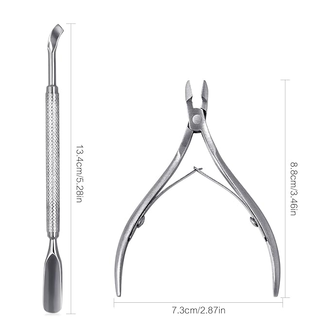 6Pcs Cuticle Clipper with Cuticle Pusher Set, Professional Stainless Steel Dead Skin Cutter, Nail Cuticle Remover Manicure Pedicure Tool Set for Fingernails and Toenails