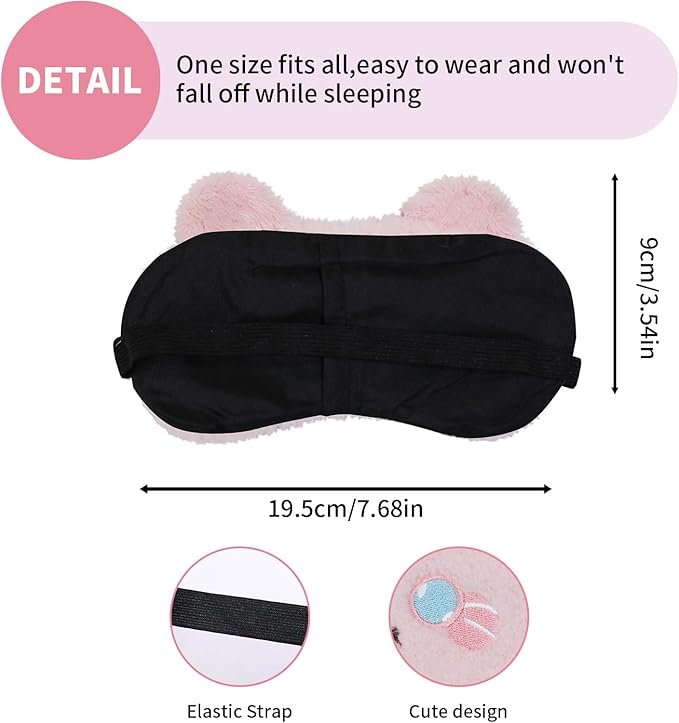 PERFECTSIGHT Sleep Eye Masks, Cute Sleep Eye Cover Lightweight Adjustable Eyeshade Mask Cover for Women Men Sleep Travel Nap, Yellow Tiger+Pink Kitty