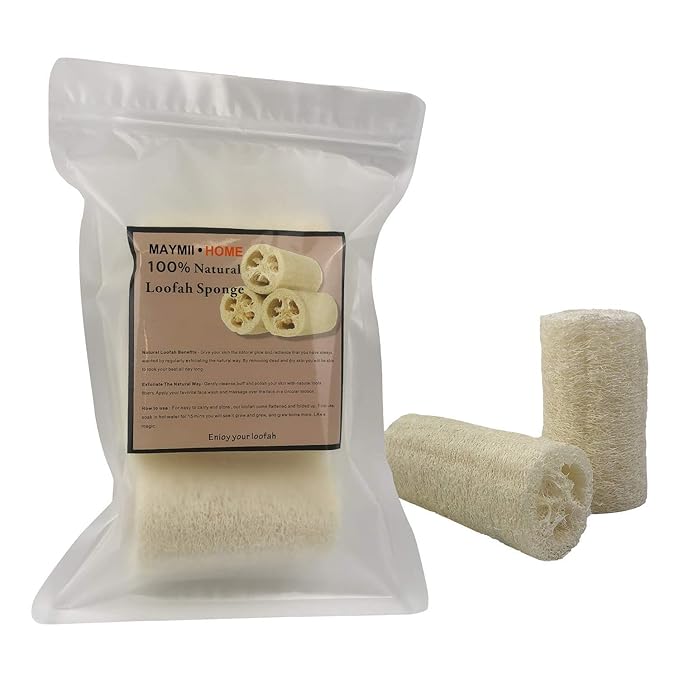 100% Large (5" Length) Nature 6 Pack of Organic Loofahs Loofah Spa Exfoliating Scrubber Natural Luffa Body Wash Sponge Remove Dead Skin Made Soap