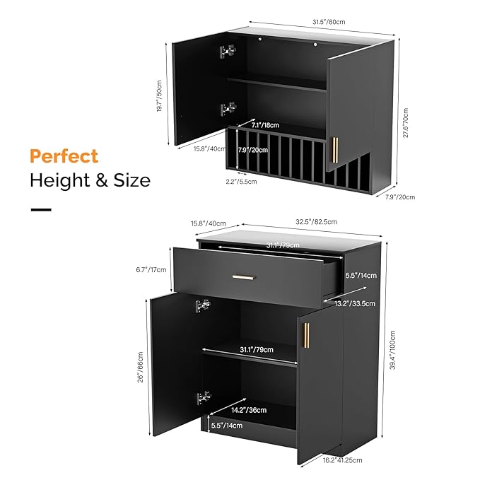 Salon Staion Hair Color Bar Organizers, Hair Color Rack, Barber Station Cabinet with Drawers & Adjustable Shelves, Wall Mounted Tube Storage Station for Salon Display, Black
