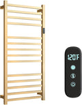 Luxury Heated Towel Rack Wall Mounted Towel Warmers, 14 Bars Towel Warmer Rack for Bathroom with Timer & Temperature Multi-Level Adjustable, Hardwired and Plug-in Compatible (Brushed Gold)
