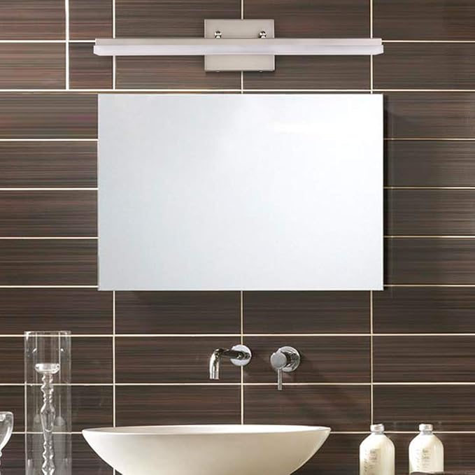 mirrea 24in Modern LED Vanity Light for Bathroom Lighting Dimmable 24w Brushed Nickel (Warm White 3000K)