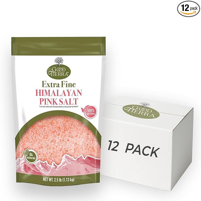 Good Tierra Himalayan Pink Salt in PET Bag - Extra-Fine Grain - 2.5 lb. (12 Pack)