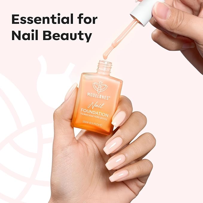 modelones Nail Strengthener and Growth Jelly Nude Pink Nail Polish Nail Hardener Extra Strong and Growth Nails Strengthening Polish 15ml Natural Concealer Foundation Nail Care Gifts for Women