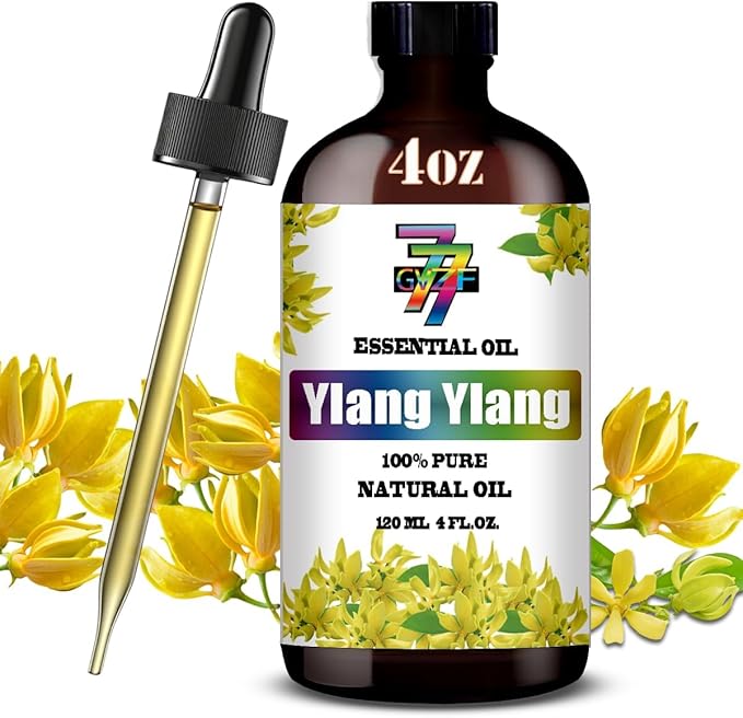 Ylang Ylang Essential Oil - GV77ZF Ylang Ylang Oils for Diffusers, Humidifiers, DIY Candles, Soap, Cleaning, Home, Office, Yoga, Massage, Gifts - 4 fl oz (120 ml)