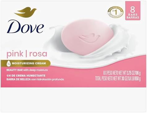 Dove Pink Rosa Beauty Bar Soap 8 Count, Cleanser, 3.75 oz I beauty bar - Image 2