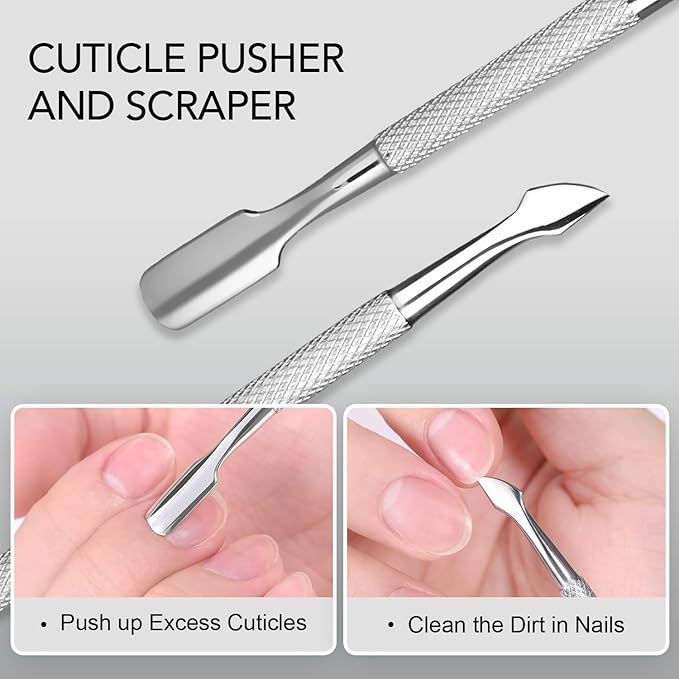 GAOY 3-in-1 Cuticle Remover Kit, Professional Cuticle Trimmer, Pusher and Sharp Nippers, Stainless Steel Manicure Tools For Nail Care