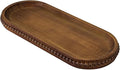 MAONAME Oval Bathroom Vanity Tray, Long Narrow Wood Tray, Rustic Decorative Trays with Beaded, Farmhouse Toilet Tank Trays for Dresser, 12" x 4.7"