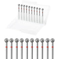 10pcs Safety Ball Cuticle Drill Bits, Carbide Diamond Nail Bits for Dead Skin Removal & Nail Shaping, 3/32'' Two Way Rotate, Professional Manicure Pedicure Salon Tools(5mm Ball Bit, Fine-F)