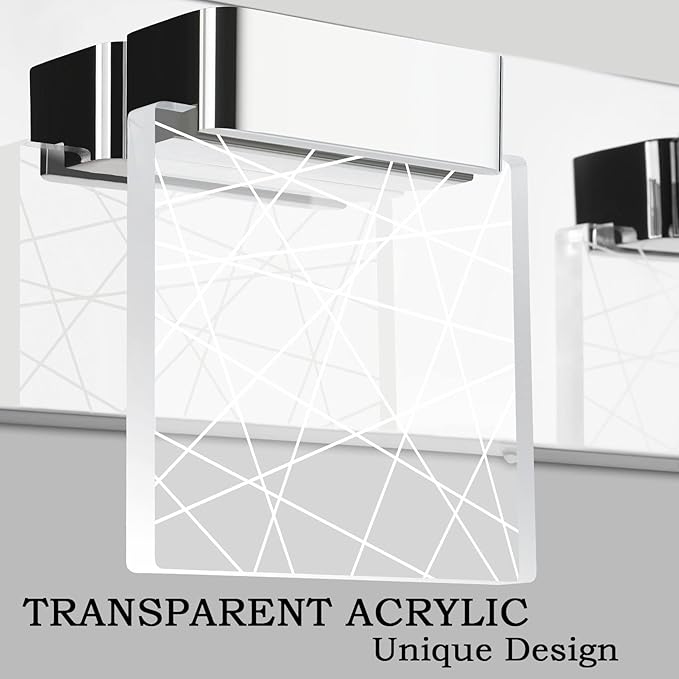 Aipsun Modern Bathroom Vanity Light 3 Light Stainless Steel Chrome Vanity Lighting Fixtures LED Bathroom Lights 6000K