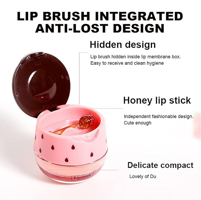 FYEBOO Fruit Lip Mask Set with Honey & Vitamin E, Moisturizing Overnight Treatment, Effective Reduces Lip Lines Prevention Dry and Cracked (8 Flavors)