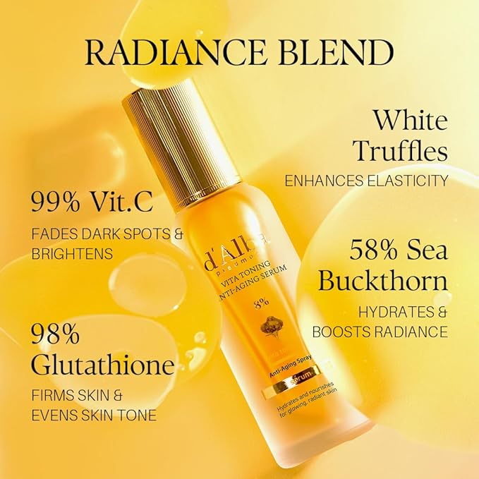 d'alba Piedmont Vita Toning Anti-Aging 8% Spray Serum (70 ml / 2.37 fl oz), Dual-Layer Oil & Serum Mist, Hydrating & Firming Face Spray with White Truffle, Radiance Care, Korean Skin Care