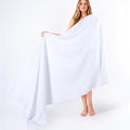 American Soft Linen 100% Cotton 600 GSM Turkish 40x80 Oversized Bath Towel Sheet, Extra Large Adult Towels for Bathroom, White Bath Sheet