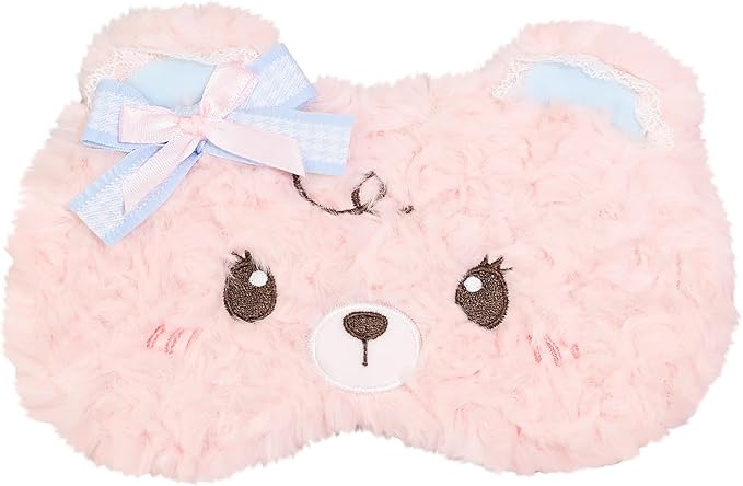 PERFECTSIGHT Sleep Eye Masks, Cute Sleep Eye Cover Lightweight Adjustable Eyeshade Mask Cover for Women Men Sleep Travel Nap, Lace Bear