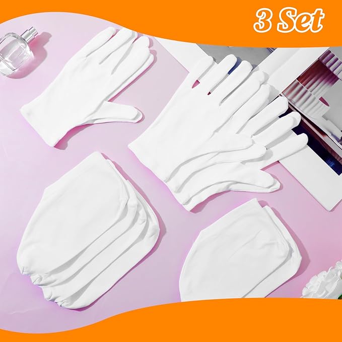 6 Pairs Moisturizing Socks Gloves Set, Spa Foot Moisturizer Socks & Cotton Lotion Gloves for Overnight Hydration, Repair Dry Hands & Feet, Rough Cracked Skin Treatment(Each 3)