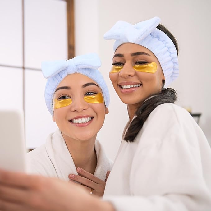 Semato 8 Pcs Blue Spa Headband Bachelorette Party Favor Set Skincare Headbands for Women Gifts and Party Supplies (Blue)