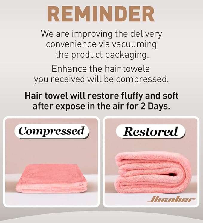 Hicober Microfiber Hair Towel, 3 Packs Hair Turbans for Wet Hair, Drying Hair Wrap Towels for Curly Hair Women Anti Frizz (Pink,Purple,Grey)
