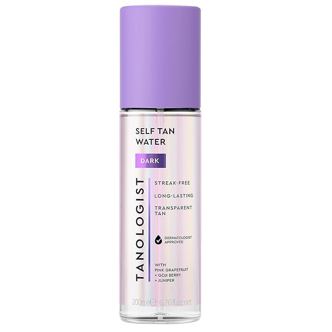 Tanologist Dark Self Tan Water, Clear Self Tanning Water, Streak-Free Tanning Mist, Natural Bronze, No Fake Tan Smell, Long Lasting, Clean Ingredients, 6.76 fl. oz/200 ml Bottle