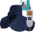 Ruqiji 19" x 24" Weighted Neck&Shoulder Heating Pad, 2.5lbs with 12 Temperature Settings&Countdown Timer,Pain Relief for Neck/Shoulders/Menstrual Pain(Navy Blue)