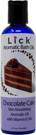 Lick Chocolate Cake Aromatic Bath Oil - Indulgent Dessert Blends - Aromatherapy Soak Oils for Skin Softening, 4 oz
