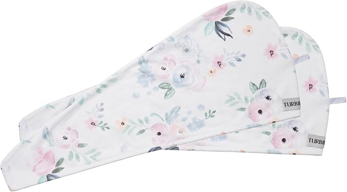 Turbie Twist Microfiber Super Absorbent Hair Towel (2 Pack) | Watercolor Floral (Watercolor)