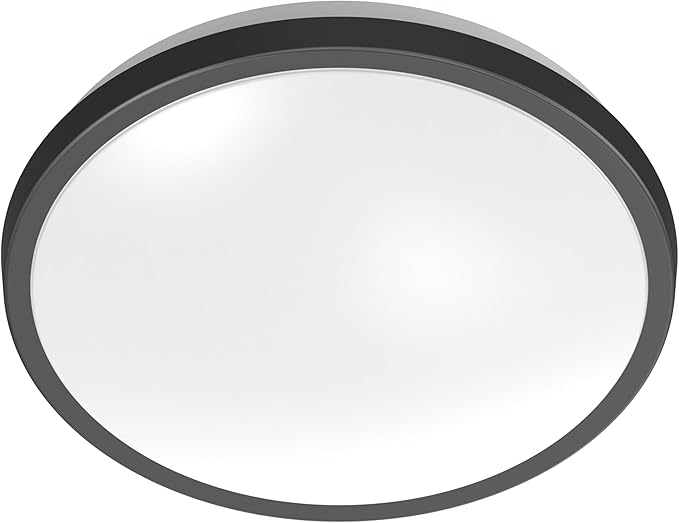 DYMOND 10" Matte Black LED Ceiling Light Flush Mount Lighting Fixture Dimmable Daylight for Bathroom Kitchen Laundry Room Closet (4000K Natural Daylight, Matte Black)