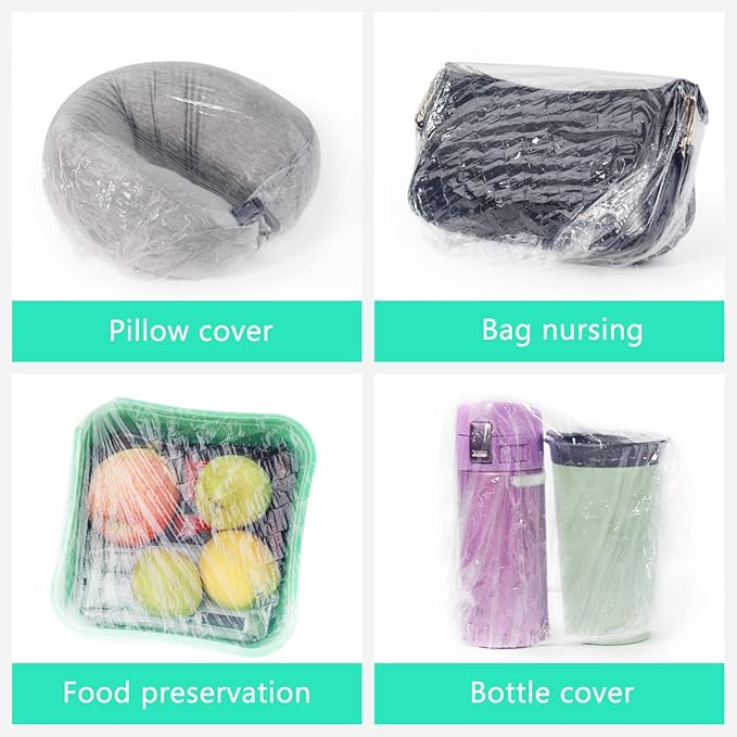 Keeygo Disposable Shower Caps 100 PCS Bath Caps Clear Waterproof Plastic Wraps for Women, Hotel Travel Essentials Accessories Hair Caps(20.5")