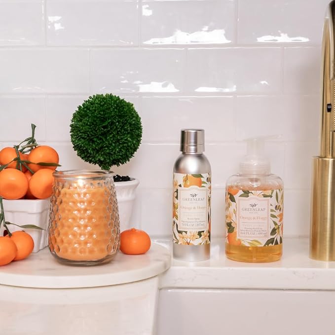 Greenleaf Gifts Orange & Honey Scented Room Air Freshener Spray | Non-Aerosol 7 oz Spray | Citrus Air Freshener for Home | Home Fragrance for Bedroom & Bathroom