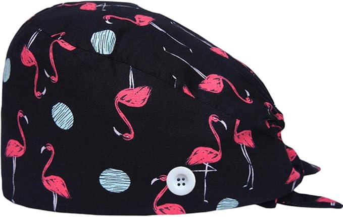 Gourd-Shaped Working Cap with Button, Adjustable Tie Back Hat Sweatband Hair Cover for Women Men, Multiple Color