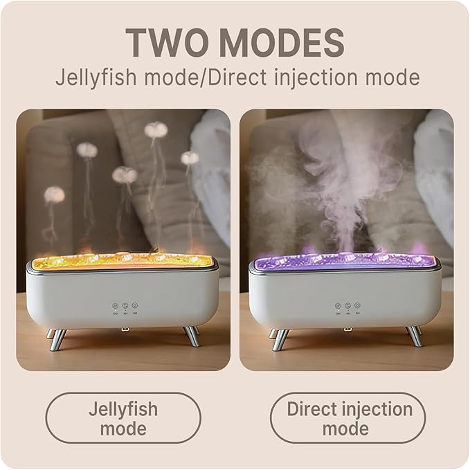 Jellyfish Diffuser Humidifier, Essential Aromatherapy 300ML Ultrasonic Diffuser with Essential Oils. 7 Colors Light Waterless Auto Off with Remote Control for Large Room Office Bedroom