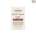 Cremo Exfoliating Body Bar for Men, Bourbon & Oak Scent, Multi-Layered Fragrance That Buffs, Cleanses and Hydrates Skin, 5oz (Pack of 12)