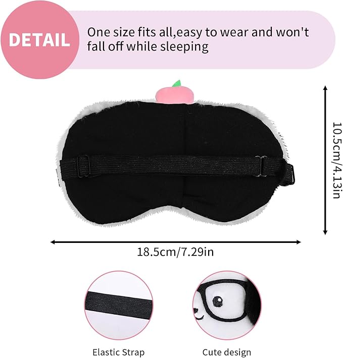 PERFECTSIGHT Sleep Eye Masks, Cute Plush Sleep Eye Cover Lightweight Adjustable Eyeshade Faux Fur Mask Cover for Women Men Sleep Travel Nap, Glasses Puppy
