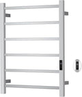 Heated Towel Racks for Bathroom, Wall Mounted Electric Towel Warmer Racks with Timer & Temperature Control, Stainless Steel Towel Heater for Bathroom (Square-Brushed 6 Bars)
