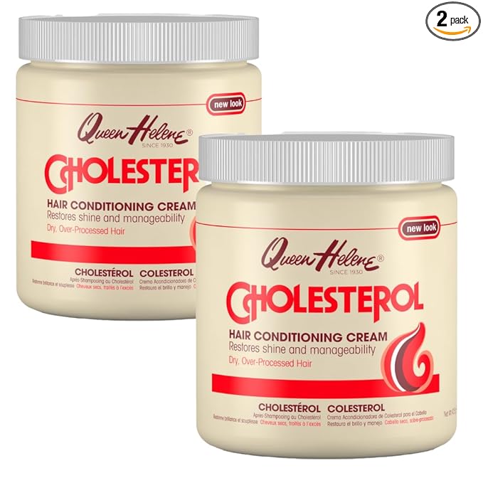 Queen Helene Cholesterol Hair Conditioning Cream, Deep Moisturizing Conditioner for Dry, Frizzy and Damaged Hair, 15 oz | Deep Moisture