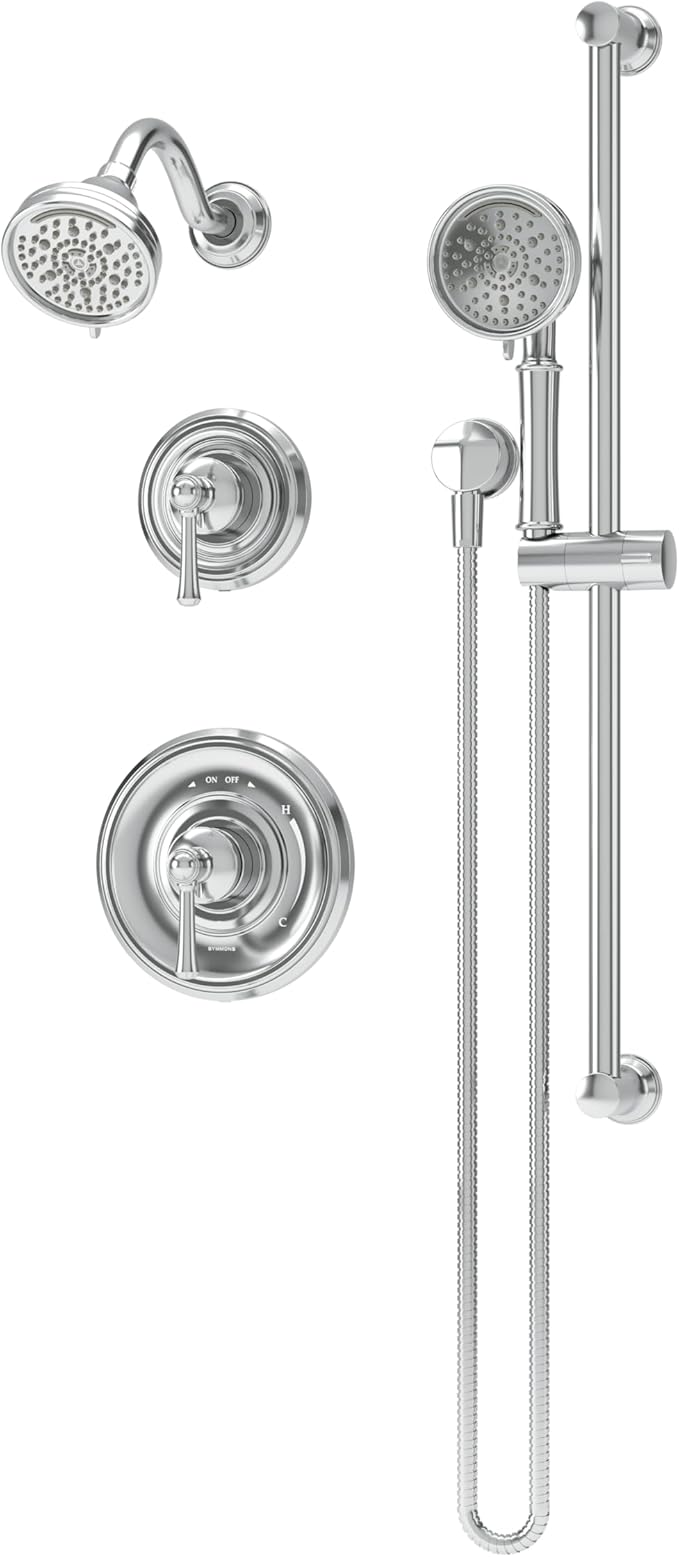 Symmons Braston HydroMersion Double Handle Shower Trim Kit with Hand Spray in Polished Chrome - 589515TRM