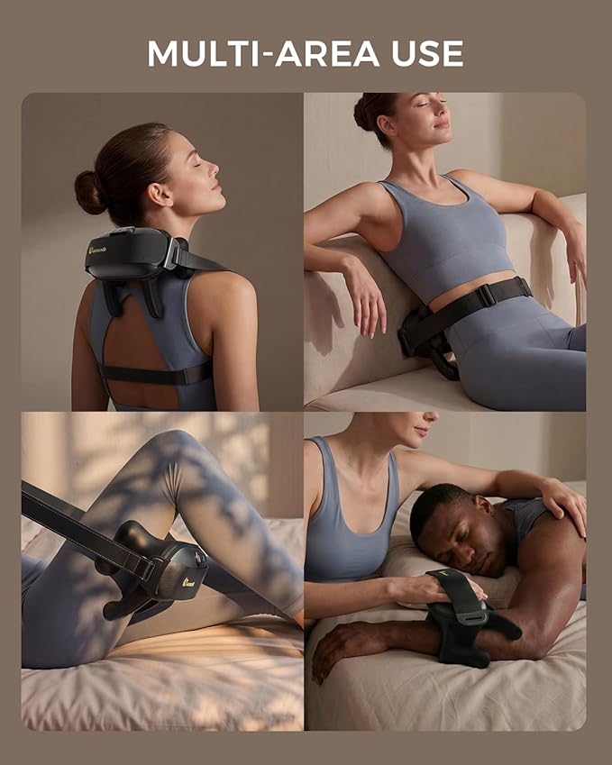 Neck Massager for Pain Relief Deep Tissue, Handheld Neck and Shoulder Massager with Heat, Cordless & Rechargeable Shiatsu Massager for Shoulder, Leg and Back Muscle Relaxation, Gifts for Women Men