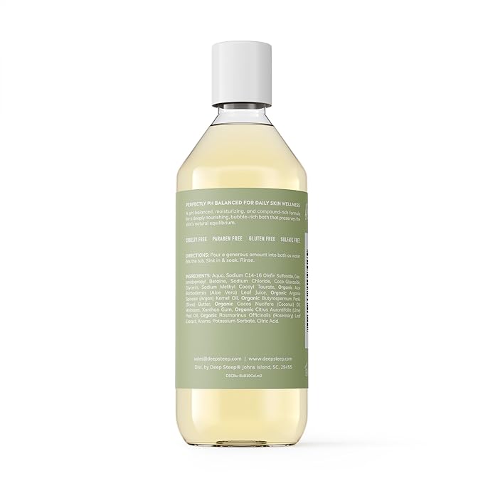 Deep Steep Bubble Bath, Coconut Lime, 10 oz – Soothing Soak with Shea Butter, Argan Oil, Aloe Vera & Coconut Oil – Vegan, Sulfate-Free, PH-Balanced Clean Beauty