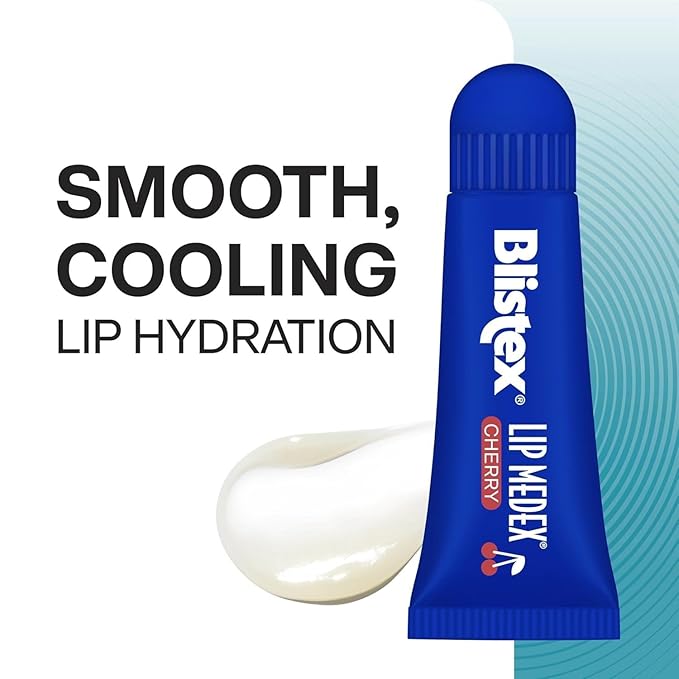 Blistex Cherry Lip Medex, 0.35 oz Each, Advanced Hydration, Medicated Relief with Cooling, Soothes and Protects, Restores Healthy Moisture Balance to Lips, 2 Count, (Pack of 2)