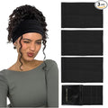 Huachi Black Headbands for Women Wide Headbands for Women Non Slip Thick Womens Headband Boho Elastic Hair Bands for Women's Hair Stretchy Sweat Head Band for Workout Running Working