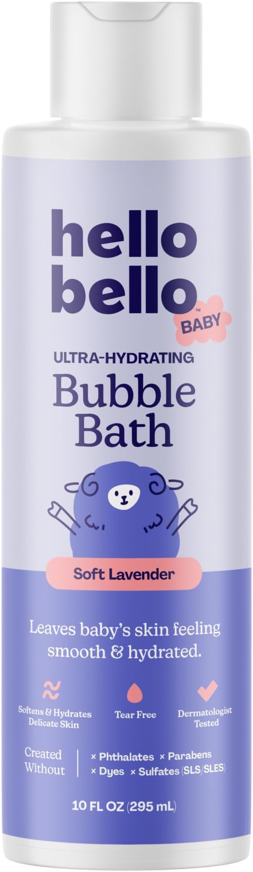Hello Bello Baby Premium Bubble Bath, Gentle Soft Lavender Scent, for Babies and Kids, 10oz Bottle